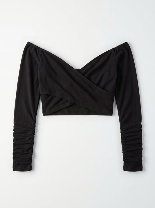 Noir Wrap Crop Top